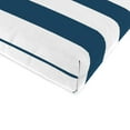 thumbnail image 3 of Jordan Manufacturing 45.5" x 23" Awning Navy Stripe Rectangular Outdoor Chair Cushion with Ties, 3 of 10