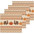 thumbnail image 2 of Thanksgiving Pumpkin and Turkey Washcloth 12x12in Set, 6 Pack Absorbent Cotton Towel Square Kitchen Dishes Towels, Soft Cleaning Face Hand Towel Fast Drying, 2 of 7