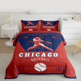 thumbnail image 2 of jejeloiu Boys Baseball Game Bedding Comforter Set,Chicago City Twin Comforter Sets,Red Blue White Bedding Set For Teens Boy,Microfiber Bedroom Decor Reversible,2-Piece, 2 of 8