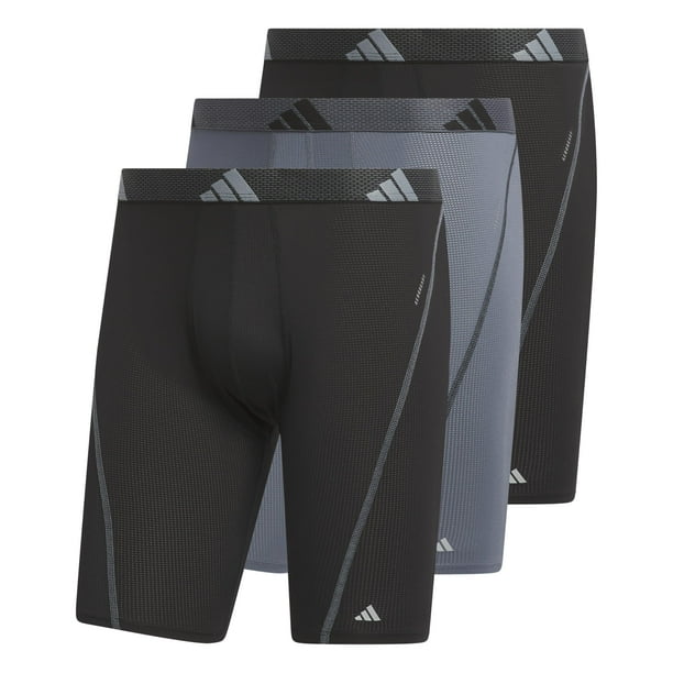 Calzoncillos tipo bóxer adidas Performance Mesh Long para hombre, paquete de 3