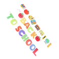 thumbnail image 3 of 1 Set Back to School Party Banner: Colorful Banner with Paper Apples Book Bus - First Day of School Hanging Ornament Classroom Decor, 3 of 3