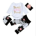 thumbnail image 2 of Qarigey 4 Uds. Ropa para bebé recién nacido, mono, mono, pantalones, diadema, sombrero, conjunto de 0 a 6 meses Prendas para la parte del cuerpo, 2 of 6