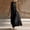 Black, variant on Women's Mandarin Collar Sleeveless Maxi Dress with Frog Buttons, Linen-Blend Caftan, Ethnic Style Casual Beach Cover Up Black XXL
