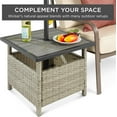thumbnail image 6 of VibrantEcho Wicker Side Table with Umbrella Hole, Square PE Rattan Outdoor End Table for Patio, Garden, Poolside, Deck w/UV-Resistant Frame, Storage Space - Gray, 6 of 14