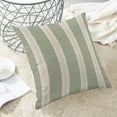thumbnail image 4 of Boho Pillow Covers 18x18 Set of 2 Sage Green Stripes Throw Pillow Covers Outdoor Decoration Bohemian Style Modern Abstract Decorative Pillowcase Farmhouse Linen Cushion Cover for Home Sofa, 4 of 5