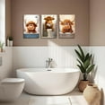 thumbnail image 2 of Hieng 3 Pieces Highland Cow Bathroom Wall Art Cute Cattle Baby in Bathtub Pictures Funny Calf Reading on Toilet Canvas Prints Farm Animal Paintings Decor Unframed, 2 of 6