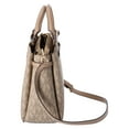 thumbnail image 4 of Michael Kors Reed Large Colorblock Camel MK Signature Multi Satchel Shoulder Bag, 4 of 8