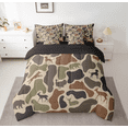 thumbnail image 2 of Manfei Deer Bear Camo 7pcs Twin Bedding Set - Brown Vintage Hunting Animal Style, 2 of 7