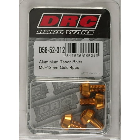 

4/Pc Drc Aluminum M6 Taper Bolts 12Mm Gld