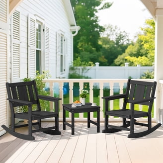 Alpine Corporation Patio Furniture Set with 2 Foldable Chairs and