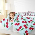 thumbnail image 4 of Manfei Cartoon Cherry 3pcs King Size Comforter Sets,Kawaii Food Bedding Comforter Set,Cute Fruit Bedding Set,Breathable Dreamy Room Decoration,Reversible, 4 of 8