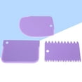 thumbnail image 3 of MasteelfCA 3pcs Dough Bowl Scrapers 2 Sided Comb Kitchen Gadgets Curved Flat Flexible Scrapers for Food Processor Bowl Kitchen Bowl Scraping Baking Bread Dough Cake (Purple), 3 of 7