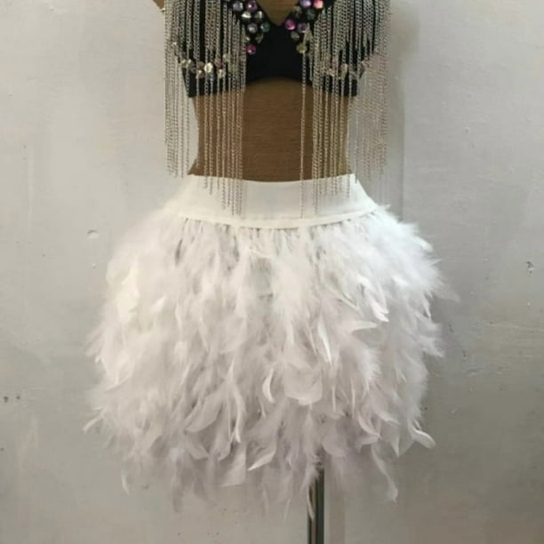 Falda de plumas de diseño dulce de estilo coreano, falda de cadera a la moda que combina con todo, falda de hadas súper para mujeres