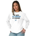 thumbnail image 3 of US Air Force My Hero Airman Husband Women Plus Size Long Sleeve Graphic Tee Brisco Brands 3X, 3 of 5
