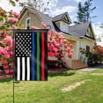 thumbnail image 4 of Thin Blue Green and Red Line American US Flag Garden Flag Vertical Double Sided, Patriotic USA Honoring Police Military and Fire Officers Flag Yard Outdoor Decoration 12.5 x 18 Inches, 4 of 5