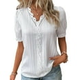thumbnail image 1 of OUSITAID Dames à Rayures Verticales Manches Blouse Décontractée Tenue de Vacances de Style Élégant, 1 of 7