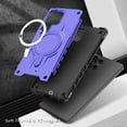 thumbnail image 2 of Magnetic for Samsung Galaxy S24 Ultra Case [Dual Layer Structure Protection] Magnetic Car Mount & Wireless Charging, Military Grade Drop Protection Heavy Duty Shockproof Phone Case, Purple, 2 of 7