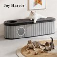 thumbnail image 6 of Decksplore Cat Litter Box Furniture (63.1"x17.8"x17.1"), HDPE Cat Cabinet with Odor Control Vented, Hidden Cat Litter Furniture for Bedroom (Gray), 6 of 7