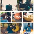 thumbnail image 5 of WSYW Bean Bag Chair Cover Lazy Lounger Storage Sofa Slipcover Oxford for Adults Kids Black Small, 5 of 8
