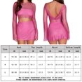 thumbnail image 2 of Mini Vestido Corto Conjunto de falda de malla para mujer Perspectiva sexy holgada Ropa de calle para discoteca (Rose Red M) Ygjytge para Mujer Rosa roja T L, 2 of 9