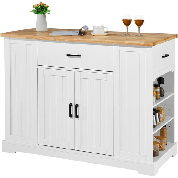 KFFKFF Chariot d'Îlot de Cuisine Armoire de Rangement Chariot de Service avec Tiroir et Étagères