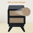 thumbnail image 4 of YOCWO Linen Nightstand Set of 2 with 2 Drawer for Bedroom, Mid Century Bedside Table with Curved Edges, Black, 15.75"W, 21.66"H, 4 of 8