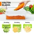 thumbnail image 3 of Vegetable Chopper, Pro Onion Chopper, 14 in 1Multifunctional Food Chopper, Kitchen Vegetable Slicer Dicer Cutter,Veggie Chopper With 8 Blades,Carrot and Garlic Chopper With Container(, 3 of 8