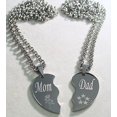 thumbnail image 4 of SOLID STAINLESS STEEL MOM DAD SPLIT HEART NECKLACES LOVE FREE ENGRAVING, 4 of 8