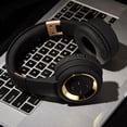 thumbnail image 4 of Audífonos TR905 de señal fuerte, compatibles con Bluetooth, auriculares de música (oro negro), 4 of 7