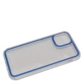 thumbnail image 3 of Apple iPhone 12 Mini /5.4" Slim Crystal Transparent Clear + Blue Frame Shield Shockproof Hybrid Hard Acrylic Cover Heavy Duty Shock-Absorption TPU Phone Cover forApple iPhone 12 Mini, 3 of 4