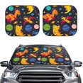 thumbnail image 6 of Lsque Dinosaurs in Space 2 PCS Windshield Sun Shade | CarFoldable Window Covers | Car Accessories Reflect UV for Universal Cars SUV Truck | Small, 6 of 7