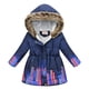 thumbnail image 3 of Chaqueta con capucha de algodón de felpa con capucha para niños, abrigo cortavientos, Chaqueta de algodón con cintura de felpa de longitud media para niños y niñas, 3 of 5