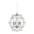 thumbnail image 1 of Elegant Designs 4 Light Hexagon Industrial Rustic Pendant Light, Brushed Nickel, 1 of 5