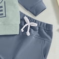 thumbnail image 5 of Towmus Toddler Baby Boy Letter Print Fall Clothes Set Long Sleeve Sweatshirt Tops Stretch Pants Infant Newborn Fall Winter Outfits 6 12 18 24 Months 2T, Blue, 6-12 Months, 5 of 7
