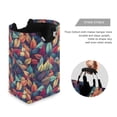 thumbnail image 3 of Yayeee Freestanding Laundry Hamper with Handle Collapsible Large Storage Basket for Clothes, Blue Vibrant Leaves Pattern, 3 of 7
