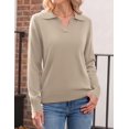 thumbnail image 5 of Zeagoo Womens Sweaters Long Sleeve Polo Shirts V Neck Business Casual Tops Knit Pullover Fall, 5 of 6