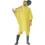 RAIN GUARD 10 Mil Neon Yellow Vinyl Rain Poncho with Hood | Expanded 50" x 80" | Folded 7" x 9" | Reusable Waterproof Protection | Adult Size | Includes Storage Pouch