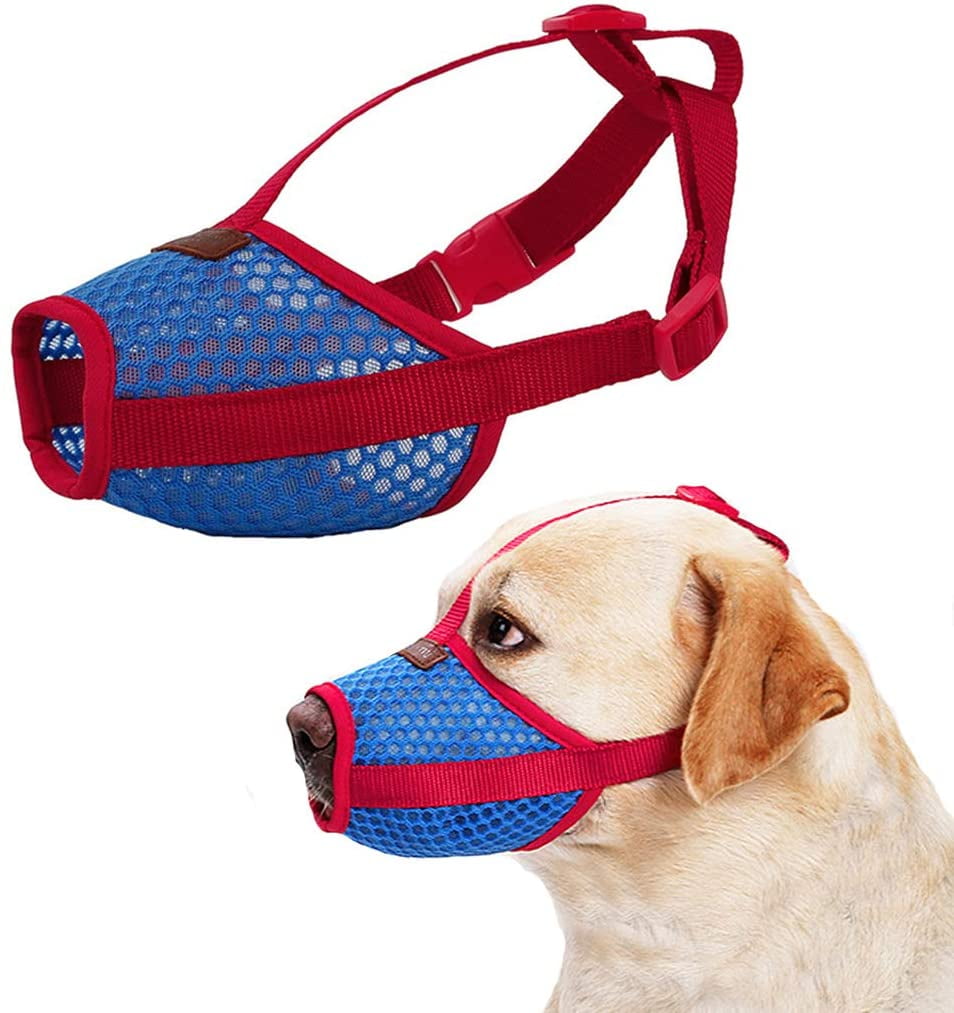 SPRING PARK Mesh Cloth Dog Muzzle AntiBiting Barking Secure Fit Dog