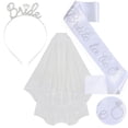 thumbnail image 2 of Yoyauz Bride to Be Set, Set of 3 Bride to Be Belt and Headband, Tiara and Shoulder Long Veil Bachelorette Party Supplies Bridal Shower Decoration Accessories, Set of 3 Bridal Veils, 2 of 6