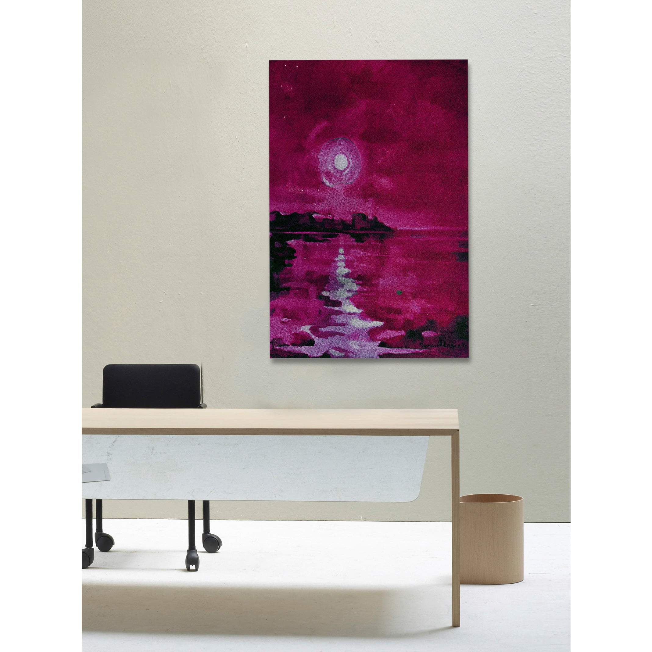 "Fuchsia Waters" Painting Print on Wrapped Canvas