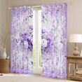 thumbnail image 2 of jejeloiu Vintage Cartoon Floral Curtains Pack of 2 (42x84 Each),Retro Flowers Curtains Blackout,White Purple Lavender Bedroom Curtains For Men Women,Breathable Home Decor, 2 of 6