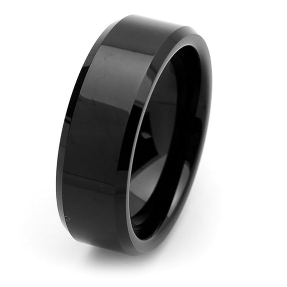 Free Engraving Men Women Personalized Inside Engraving Tungsten Carbide Wedding Band Ring 8mm Beveled Edges