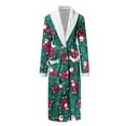 thumbnail image 6 of Womens Soft Pajama Clearance- Sexy Printed Silk Satin Bathrobes Plus Size Robe Sleepwear Green Size M, 6 of 7