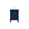 thumbnail image 3 of Elegant Decor Lexington 24" Solid Wood Single Bathroom Vanity in Blue, 3 of 8