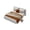 Brown, variant on 1/20 Scale Miniature Queen Bed with Bedding Set, Realistic Grey Dollhouse Furniture for Bedroom Dioramas & Room Displays