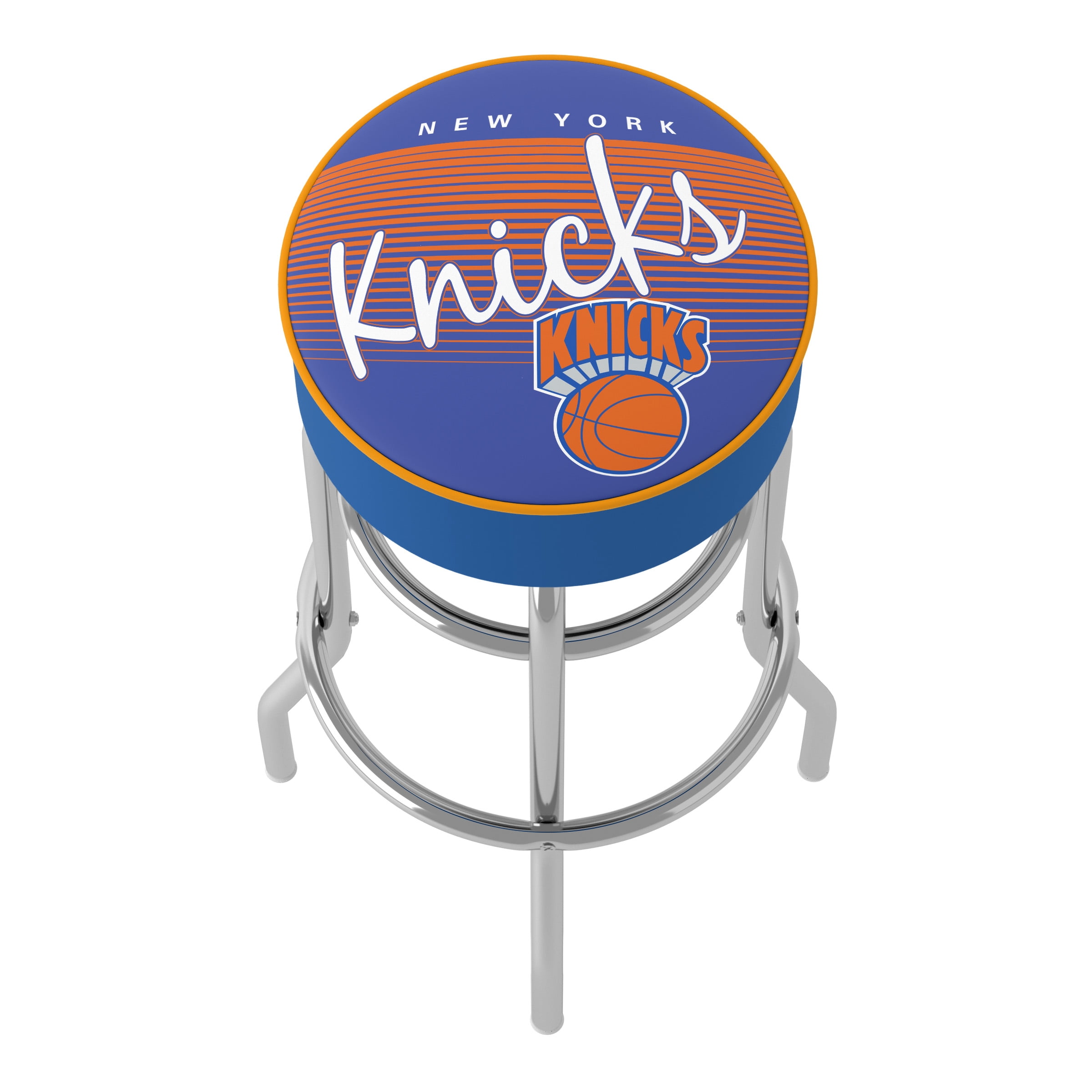 Trademark Gameroom New York Knicks Hardwood Classics Bar Stool with Padded Seat