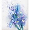 thumbnail image 3 of Watercolor Flower Duvet Cover Set, Floral Background Irises in Fresh Colors Nature Earth, Decorative 3 Piece Bedding Set with 2 Pillow Shams, King Size, Lilac Teal Ecru, by Ambesonne, 3 of 3
