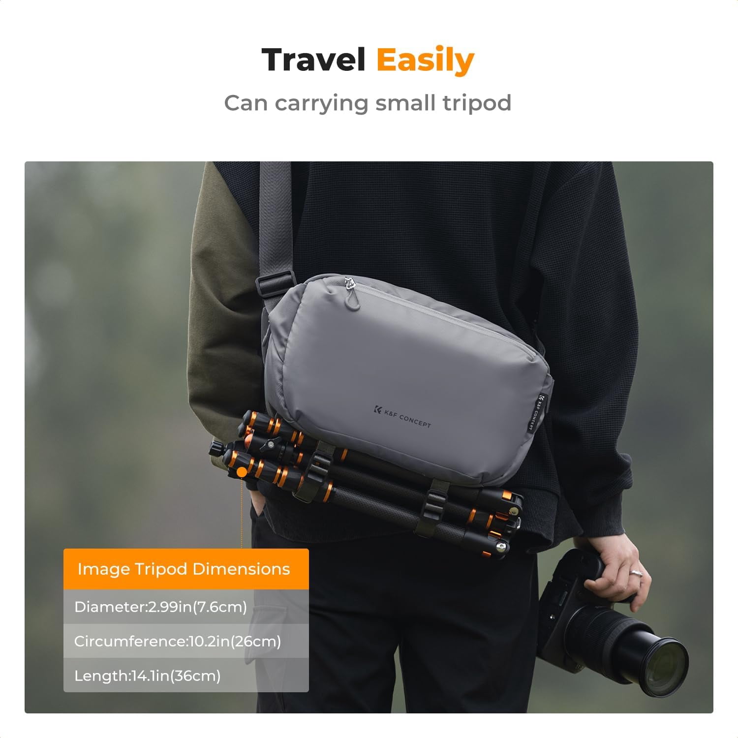 K&F CONCEPT 2 in 1 Sling Bag Everyday Shoulder Bag & Multifunction Photography Crossbody Camera DSLR Backpack Portable Bag