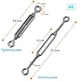 thumbnail image 2 of 6Pcs Wire Rope Tensioner with Hook and Eye - 304 Stainless Steel, M6 Tensioner, 2 of 5