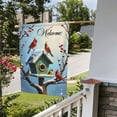 thumbnail image 5 of Welcome Winter Birds Garden Flag 12x18 Inch Double Sided Outdoor Yard Decoration, Snow Covered Birdhouse Cardinal Bluebird Decor, 5 of 6